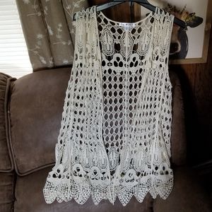 Crocheted Vest Say What Brand size XL